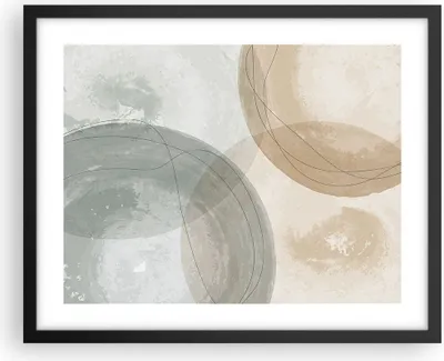 Produktbild von Gerahmtes Poster - Schwarzer Rahmen - Aquarell Räder Pastell - 50x40 cm - Wand Bild - Wanddeko - Wandbilder - Kunstposter - Wandposter - Bilderrahmen - Bilder - Kunstdruck - P2BAA50x40-4842