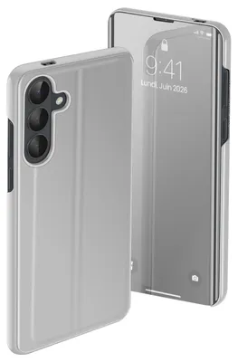 Produktbild von Avizar, Spiegel Hülle Smart View mit Klappständer für Samsung Galaxy S26, Silber