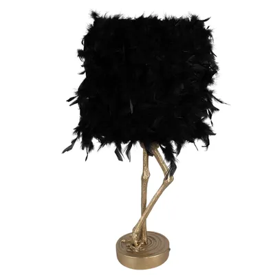 Produktbild von Clayre & Eef Tischlampe Strauß 30x30x69 cm Goldfarbig Schwarz Polyresin