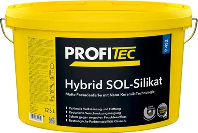 Produktbild von ProfiTec Hybrid SOL-Silikat P 452 Hybrid-Fassadenfarbe12,5 Liter
