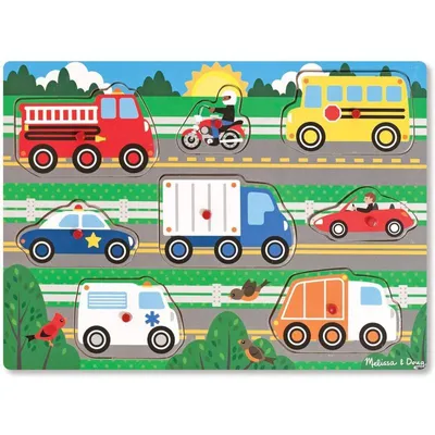 Immagine prodotto di Melissa & Doug puzzle di legno veicoli auto puzzle nuovo