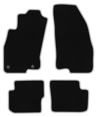 Produktbild von Fußmatten Velours Schwarz/Silber für Fiat Punto EVO 1998-2012 Set 4-tlg