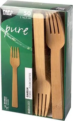 Produktbild von 50 Gabeln, aus Bambus "pure" 16,5 cm