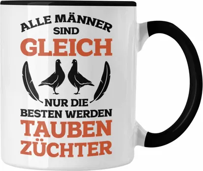Produktbild von Trendation - Taubenzüchter Geschenkidee Tasse mit Spruch für Taubenbesitzer Geschenk Taubenliebhaber (Schwarz)