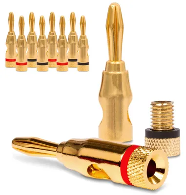 Produktbild von 10x Bananenstecker vergoldet High End Bananas UC-Express 24K für Kabel bis 6mm²