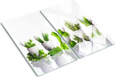 Obrázek produktu pro Kryt varné desky – Kryt na indukční desku – Ochranná skleněná deska – 2x30x52 cm– Skleněné ochranné desky na sporák –Tvrzené sklo –Byliny