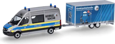 Produktbild von Herpa 097536 - 1:87 MB Sprinter '13 mit Anhänger "Polizei Bayern /Schwaben Nord"