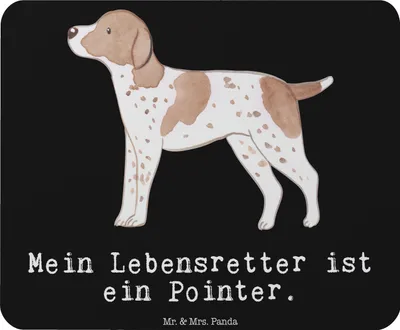 Produktbild von Mr. & Mrs. Panda Mauspad Pointer Lebensretter - Schwarz - Geschenk, Mousepad, mousematte, laptop, Mouse Pad, English, pc