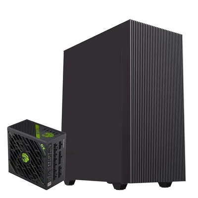 Immagine prodotto di Case da gaming GAMEMAX Edge Midi-Tower nero, 2 porte USB 3.0 + 1 porta USB 2.0, audio + alimentatore GX-1050 PRO BK 80+ Platinum