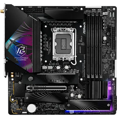 Produktbild von Asrock Phantom Gaming Z890M Riptide WiFi, Intel, LGA 1851 (Socket V1), Intel Core Ultra (Series 2), LGA 1851, DDR5-SDRAM, 256 GB
