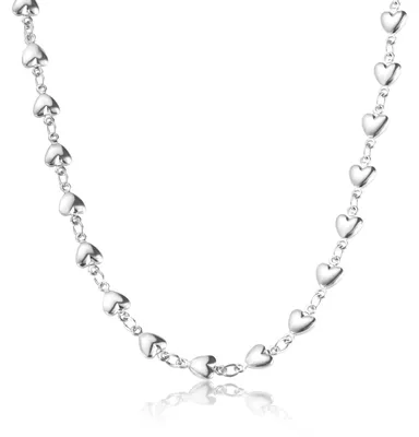 Imagen del producto de Collar de plata con dije de corazón, 1 unidad, para mujeres y hombres