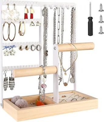 Produktbild von Schmuckständer Holz Metall 4-stufig für Ringe Armbänder Uhren
