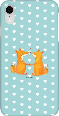 Produktbild von Mr. & Mrs. Panda Iphone XR Handyhülle Füchse Liebe - Türkis Pastell - Geschenk, Freund, Premium Kunststoff, Ehefrau, Handy Case, Fuchs