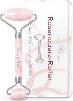Produktbild von Rosenquarzroller – hochwertiger Beauty Roller zur Massage für das Gesicht