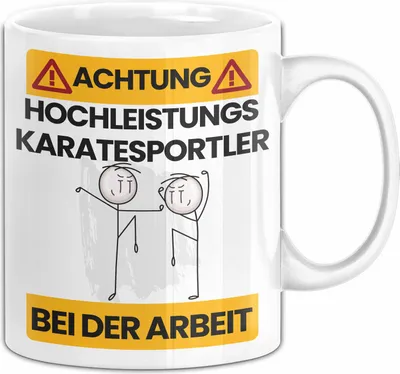 Produktbild von Karatesportler Tasse Geschenk Lustiger Spruch Geschenkidee für Karatesportler Achtung Hochleistungs Karatesportler Bei Der Arbeit (Weiß)