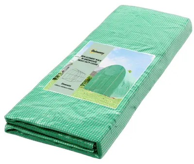 Imagen del producto de Película para invernadero Moonbite, 4 x 2 metros, lámina de repuesto con puerta enrollable y 8 ventanas, protección UV, resistente al desgarro, malla de 140 g/m², polietileno, color verde