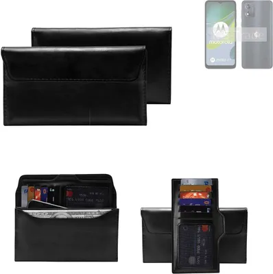 Produktbild von K-S-Trade Handy Hülle kompatibel mit Motorola Moto E13 Schutz Hülle Tasche Schutz Case Handytasche Kunstleder schwarz, 1x
