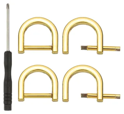 Produktbild von D-Ringe mit Schraubkarabiner - U-Form - 15mm 5/8 Zoll - 4 Stück - Gold