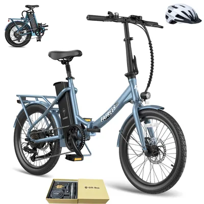 Produktbild von City E Bike 20 Zoll 155 - 195 cm Rostfreie Aluminiumlegierung 36 V 18,2 Ah 655,2 Wh bis zu 150 - 190 km mit 7 Gang Wasserdicht IPX4, Blau