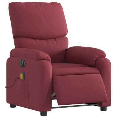 Image de Fauteuil de massage électrique vin rouge tissu 99 x 75 x 99 cm