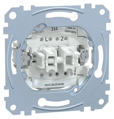 Produktbild von Merten MEG3615-0000, Wippschalter, 1P, Metallisch, IP20, 250 V, 16 A
