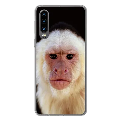 Produktbild von MuchoWow® Handyhülle Schutzhülle Hülle für Huawei P30 Affe - Fell - Schwarz Silikon Softcase Handy Hülle - Kartenbesitzer