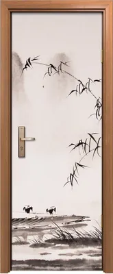 Produktbild von Türposter 70x200 cm Türaufkleber Türtapete Türfolie Klebefolie Deko Chinesische Landschafts Tusche