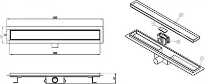 Immagine prodotto di Glaswerk Westfalen- Canale doccia piatto in acciaio inox da 100 cm piastrellabile