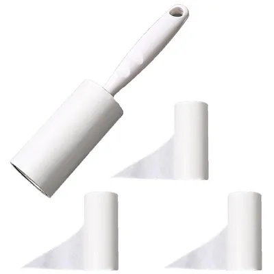 Produktbild von Heikoeco® Fusselrolle für Tierhaare, effektive Fusselentfernung, 3 Nachfüllrollen, ideal für Kleidung, Möbel & Autositze, Flusenroller, Weiß