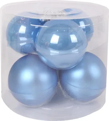 Produktbild von TrendLine Weihnachtskugeln aus Glas Ø 8 cm sky blue 6 Stück