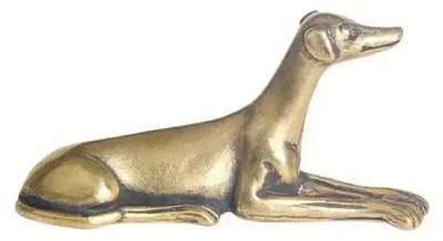 Windhund-Ornament aus Messing, klein, 5,5 cm