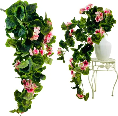 Produktbild von Blumengirlande - rosa und weiße Geranie 80 cm