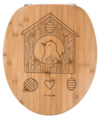 Produktbild von Mr. & Mrs. Panda WC Sitz Vogel Haus - Transparent - Geschenk, Wohnung, holz, WC-Brille, Gute Laune, Eigenheim, Castle, Familie, Brille, Vogelhäuschen, Klobrille