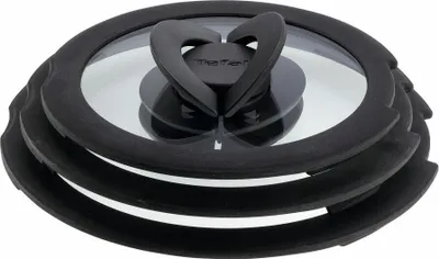 Produktbild von Tefal L98491 Ingenio Glasdeckel, Rund, Schwarz, Edelstahl, Glas, Silikon, 1 kg, 235 mm, 530 mm