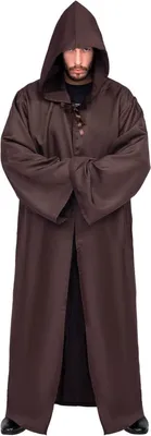 Produktbild von Umhang mit Kapuze Halloween Kostüm Herren Robe Braun L