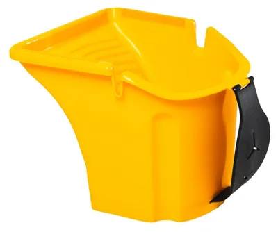 Productafbeelding van Robuuste verfcontainer van 1 liter met afschraaprooster, geschikt voor verfrollen tot 15 cm breed