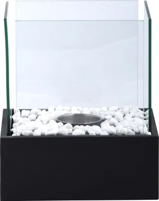 Image de Cheminée bioéthanol rectangle - L 21 x l 24,8 x H 28,2 cm - Noir