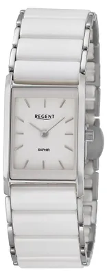 Produktbild von Regent Damenuhr F-1581 Edelstahl, Keramik, Weiß