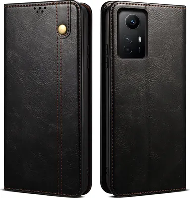 Produktbild von Redmi Note 12S Hülle, Leder Flip Brieftasche Schutzhülle mit Standfunktion für Xiaomi Redmi Note 12S Schwarz