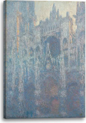 Produktbild von Leinwandbild (60x80cm): Claude Monet - Das Tor der Kathedrale von Rouen im Morgenlicht (1894), echter Holz-Keilrahmen inkl. Aufhänger, handgefertigt in Deutschland