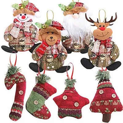 Productafbeelding van Kerst Ornamenten Set - 8 Stuks DIY Decoraties voor Thuis en Kerstboom