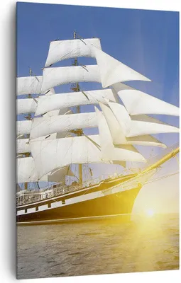 Produktbild von Bild auf Leinwand - Leinwandbild - Einteilig - Yacht Meer Welle - 80x120cm - Wand Bild - Wanddeko - Wandbilder - Leinwanddruck - Wanddekoration - Leinwand bilder - Wandbild - PA80x120-4039