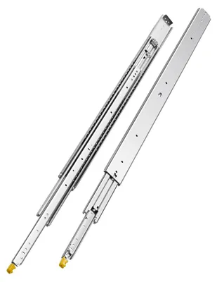 Image de VEVOR 1 paire de glissières de tiroir à extraction totale 1219 mm, capacité de charge 226 kg, glissières de tiroir, design à double verrouillage, glissières télescopiques à montage latéral pour étagères, armoires, tiroirs industriels