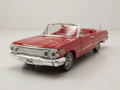 Produktbild von Welly 22434R Chevrolet Impala Convertible 1963 rot 1:24