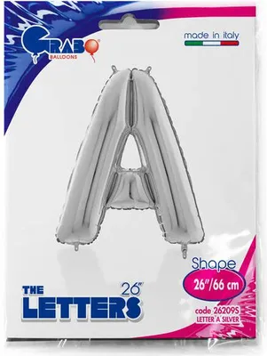 Zdjęcie produktu dla Balon foliowy Litera A, 66cm,Srebrna