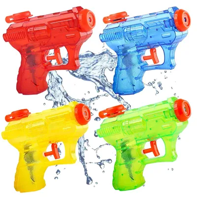 Produktbild von 4er Set Mini-Wasserpistolen für Kinder, robust und langlebig, farbenfrohe kleine Wasserpistolen für Spielspaß im Garten, am Strand und bei Poolpartys