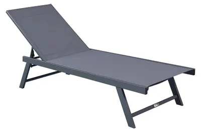 Produktbild von NAILEA Gartenliege – Anthrazit oder Weiß, Stahl, Polyester (192 x 60 x 32–96 cm) | verstellbare Rückenlehne und zeitloses Design
