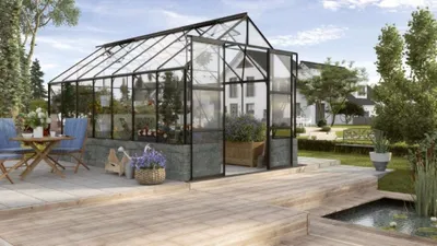 Produktbild von Cassandra 11500 ESG 3mm, schwarz inkl Sockel Siola, anthrazit