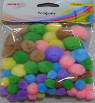 Zdjęcie produktu dla Pompony pastelowe 78 sztuk (artykuły szkolne i papiernicze, artykuły kreatywne)