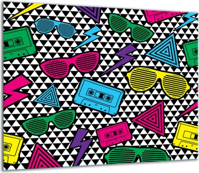 Produktbild von Herdabdeckplatten Glaskeramikkochfeld-Abdeckung Spritzschutz Glas 60x52cm Pop Art